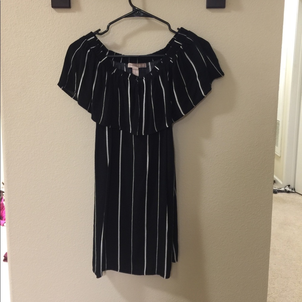 Striped Off-shoulder Dress